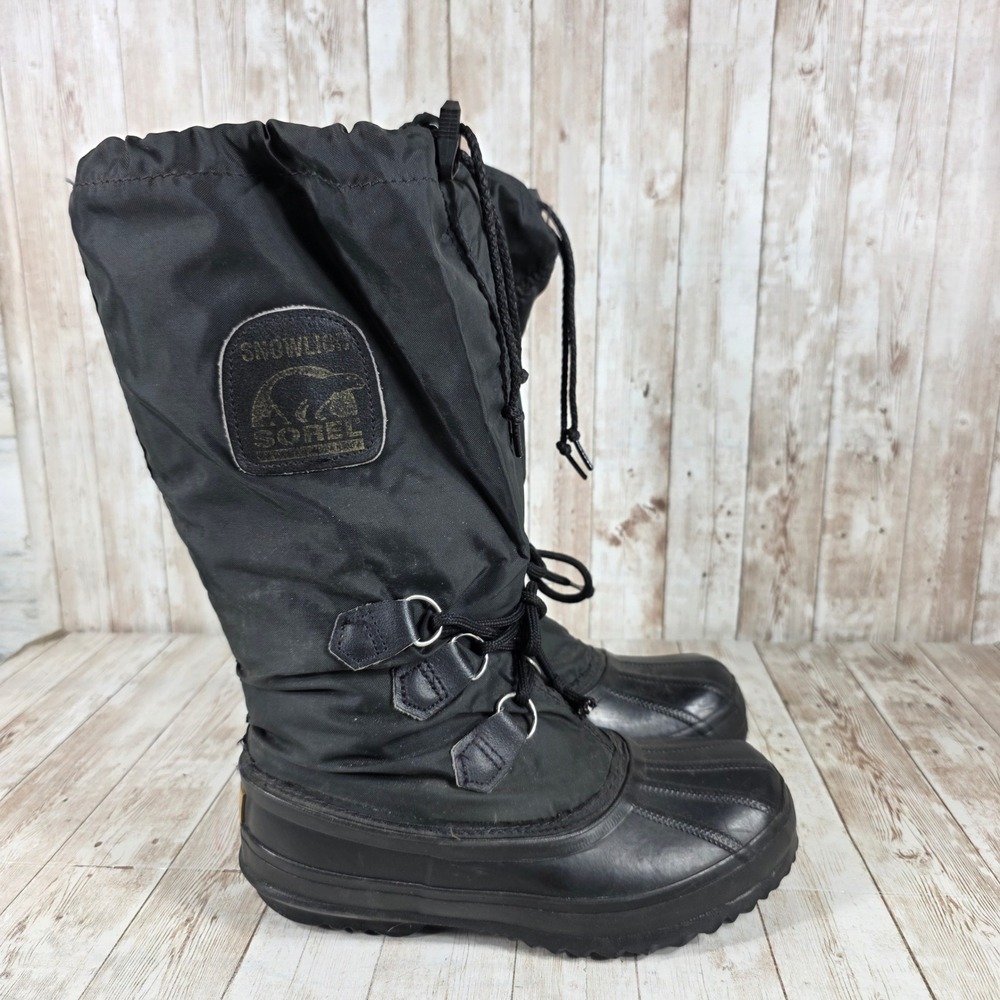 Sorel Snowlion Women's Black Insulated Winter Snow Boots Size 6